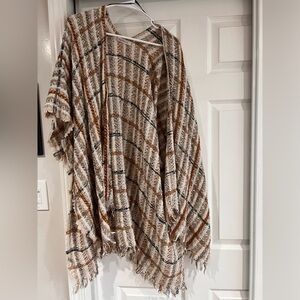 Plaid Fringe shrug
